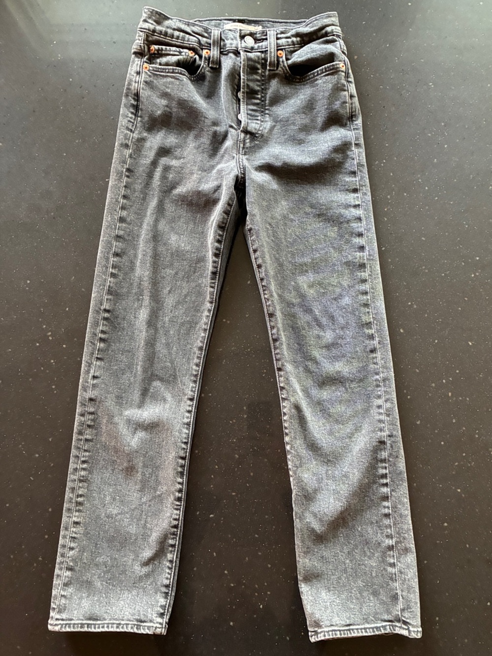 Levi's Women's Wedgie Straight Leg Jeans in Washed Black